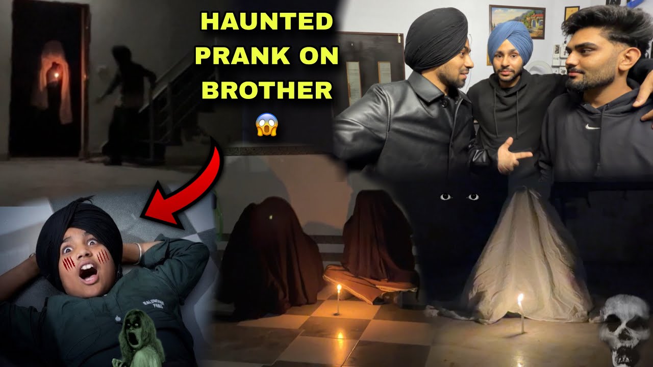 HORROR PRANK ON BROTHER 😱RAAT DE HNERE VICH BHOOT BNKE DRATA💀PRANK GONE WRONG 