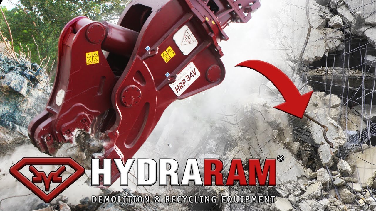 Secondary demolition of a steel-reinforced concrete structure - HYDRAULIC PULVERIZER HRP-34V