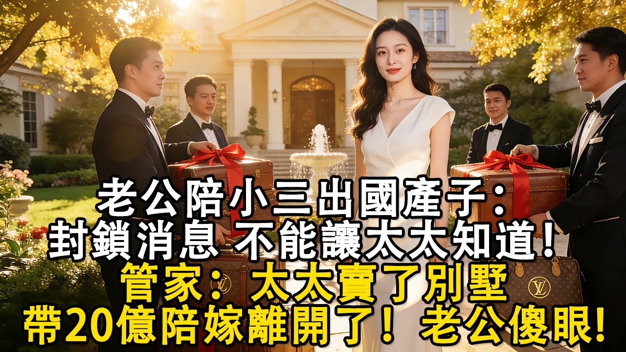 【完結爽文】老公陪小三出國產子：不能讓太太知道！管家：太太賣了別墅，帶20億陪嫁離開了！#婆媳 #家庭 #婚姻 #情感 #情感故事 #為人處世 #故事 #家庭故事 #家庭倫理 #生活經驗 #退休生活