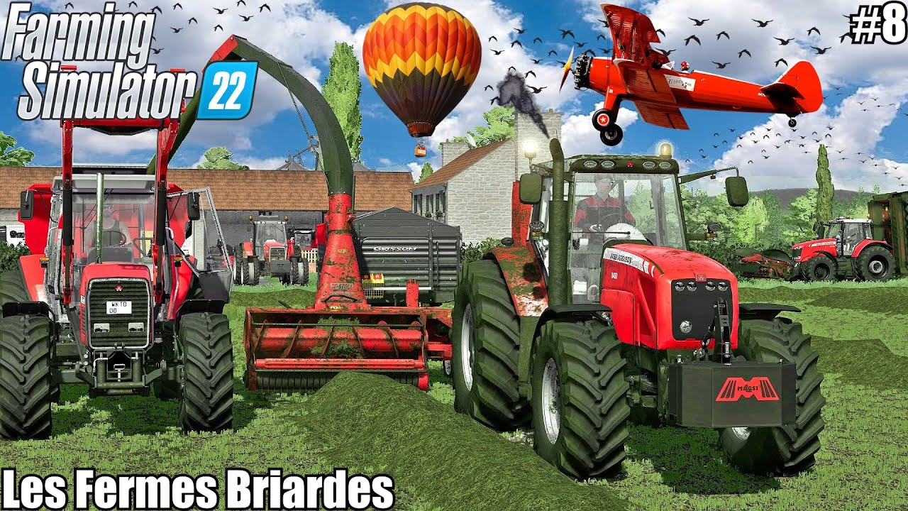 GRASS SILAGE PICKING UP and SILO BUNKER Filling│Les Fermes Briardes │FS 22│8