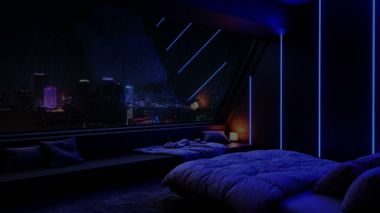 Midnight Feels Different Here 🌧️ 3 Hour Cyberpunk Rain & Thunder Escape (No Ads)