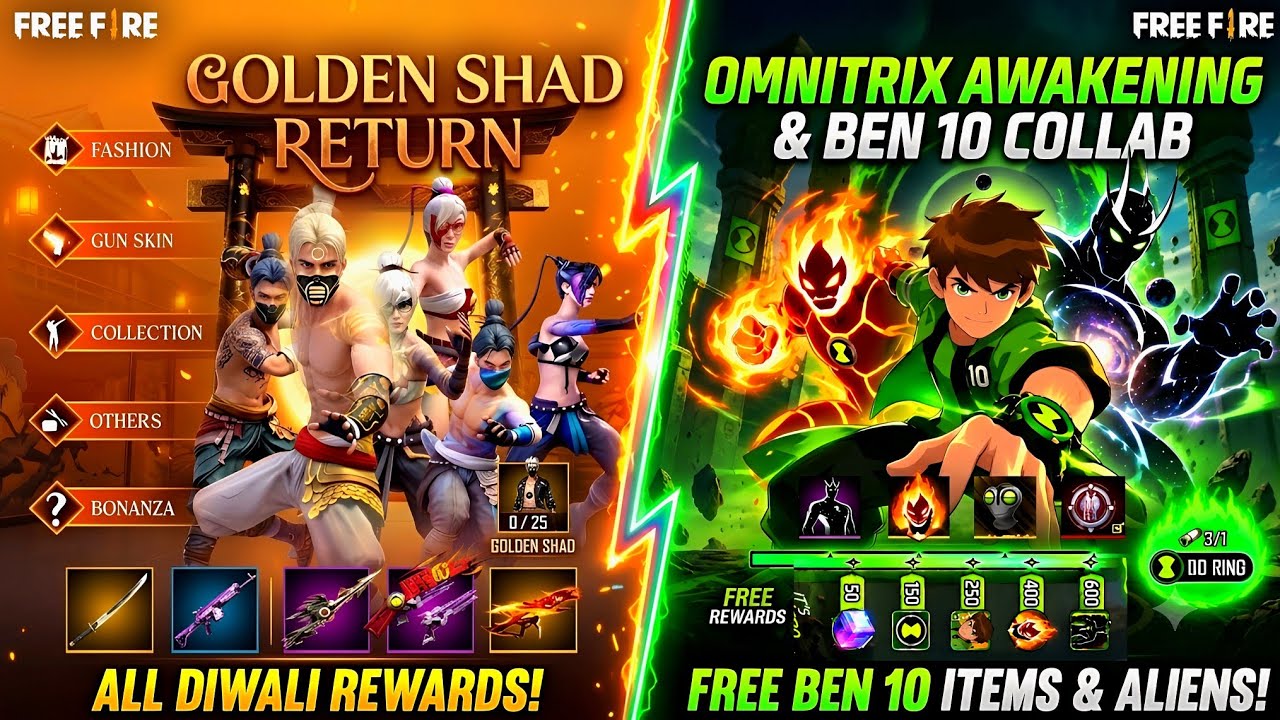 Ben10 X Diwali Event Free Fire 2026🤯| Upcoming Events In Free Fire |Free Fire New Event|FF New Event