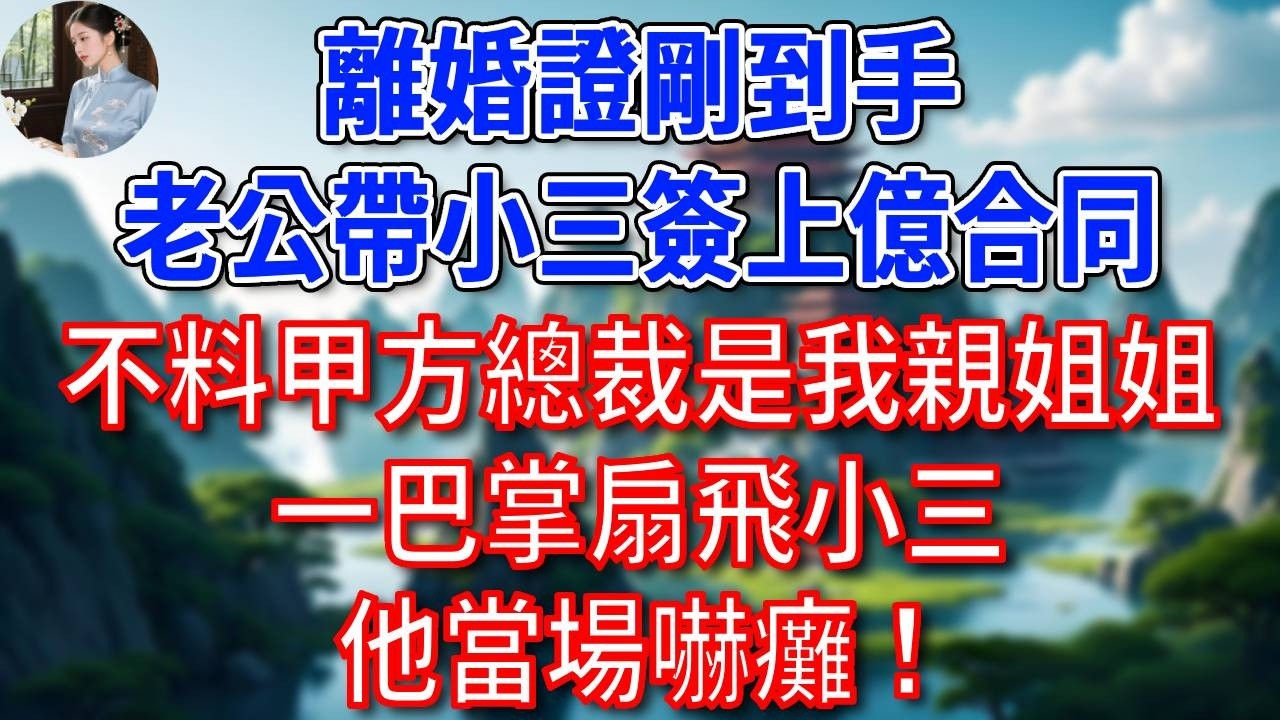 離婚證剛到手，總裁老公帶小三簽上億合同，不料甲方女總裁是我親姐姐，一巴掌扇飛小三，他當場嚇癱！#為人處世#生活經驗#情感故事#故事#小說#戀愛#情感#婚姻