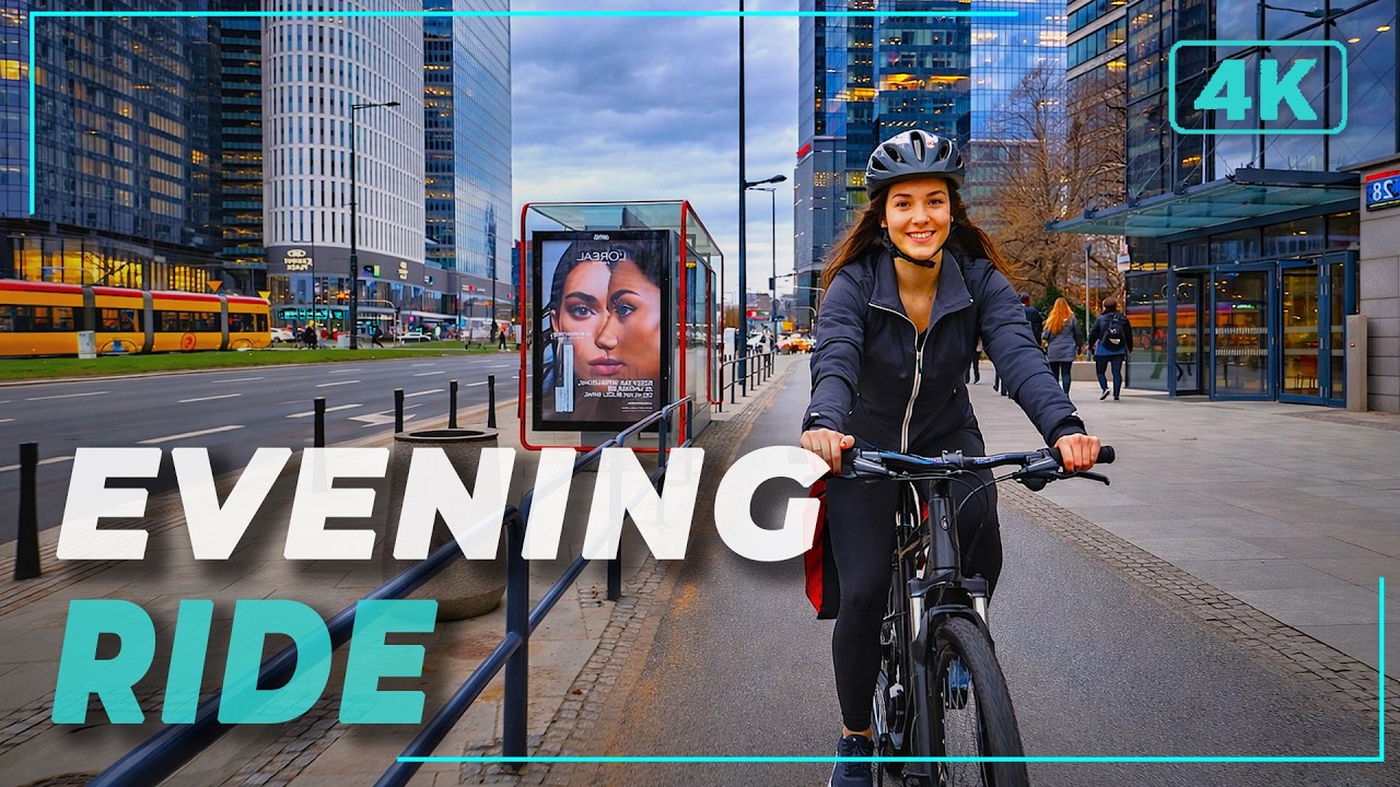 Urban Cycling in a European Capital &mdash; Bike Ride Before Dark | City Ride 4K Experience