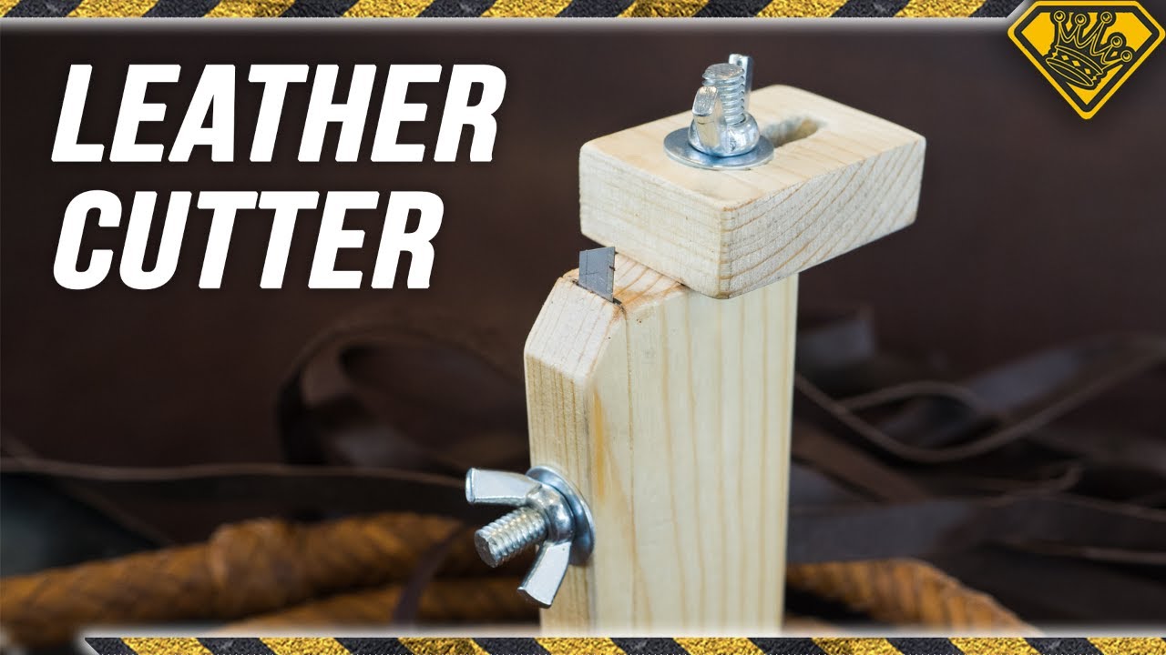 Leather Strip Slicer made from Wood and Razors