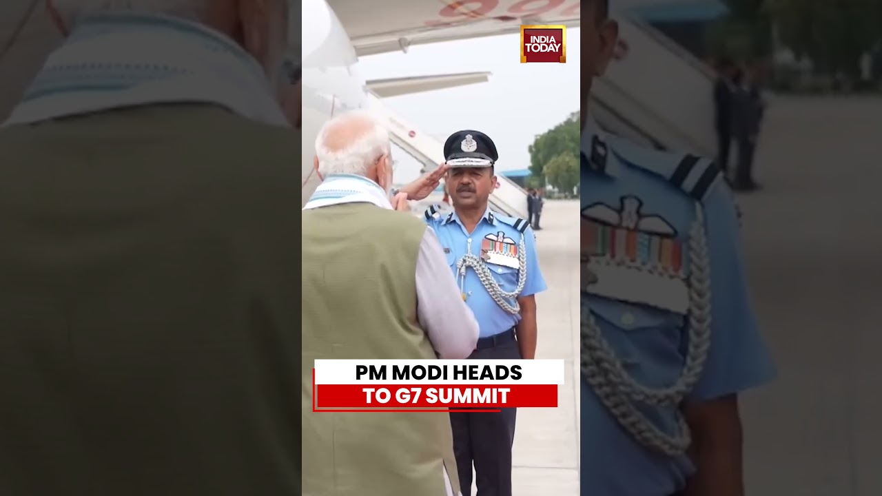 PM Modi Leaves for France, Slovakia Visit; Set to Attend G7 Summit in Evian #pmmodi #g7summit