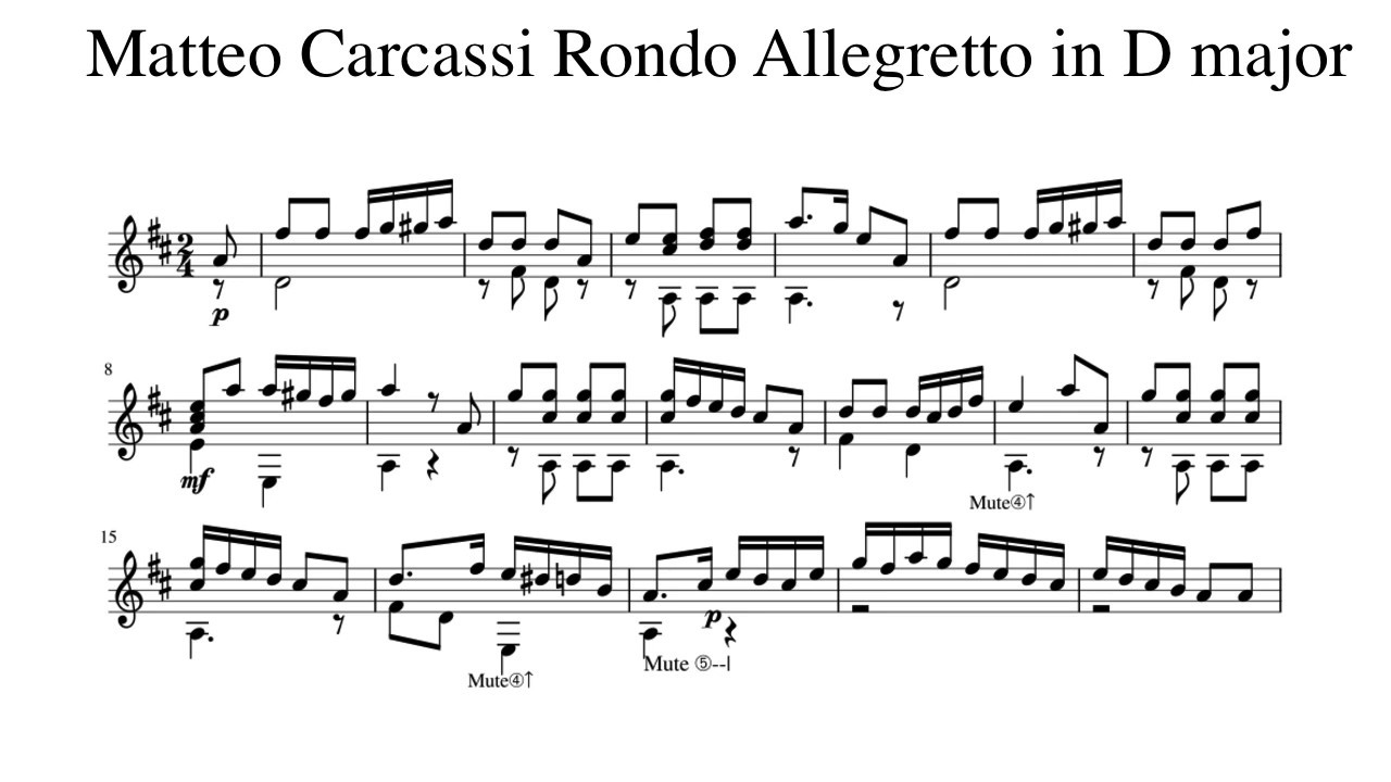 Matteo Carcassi Op. 21 No. 22 Rondo Allegretto in D Major