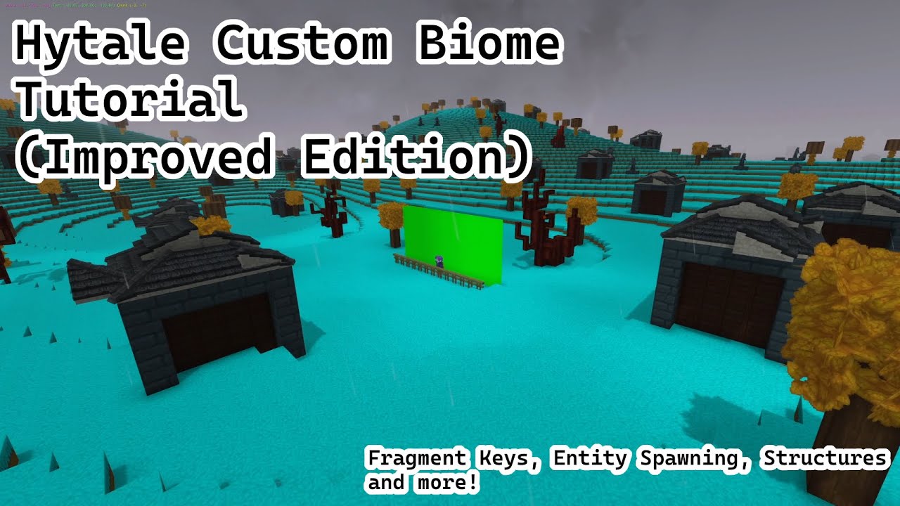 HOW TO MAKE A CUSTOM HYTALE BIOME (with structures, weather, npc spawning and fragment key)