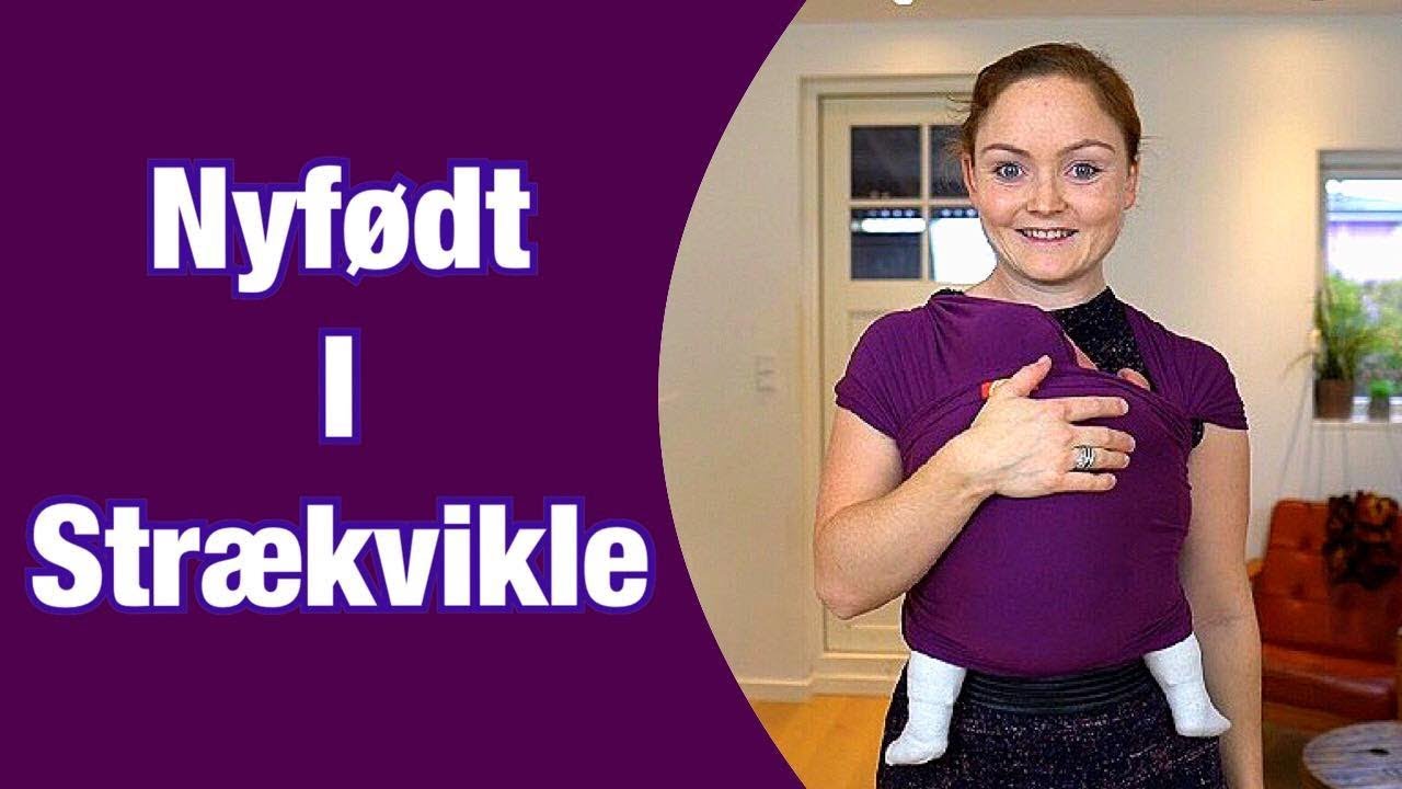 Nyf&oslash;dt i str&aelig;kvikle / newborn in a stretchy wrap.