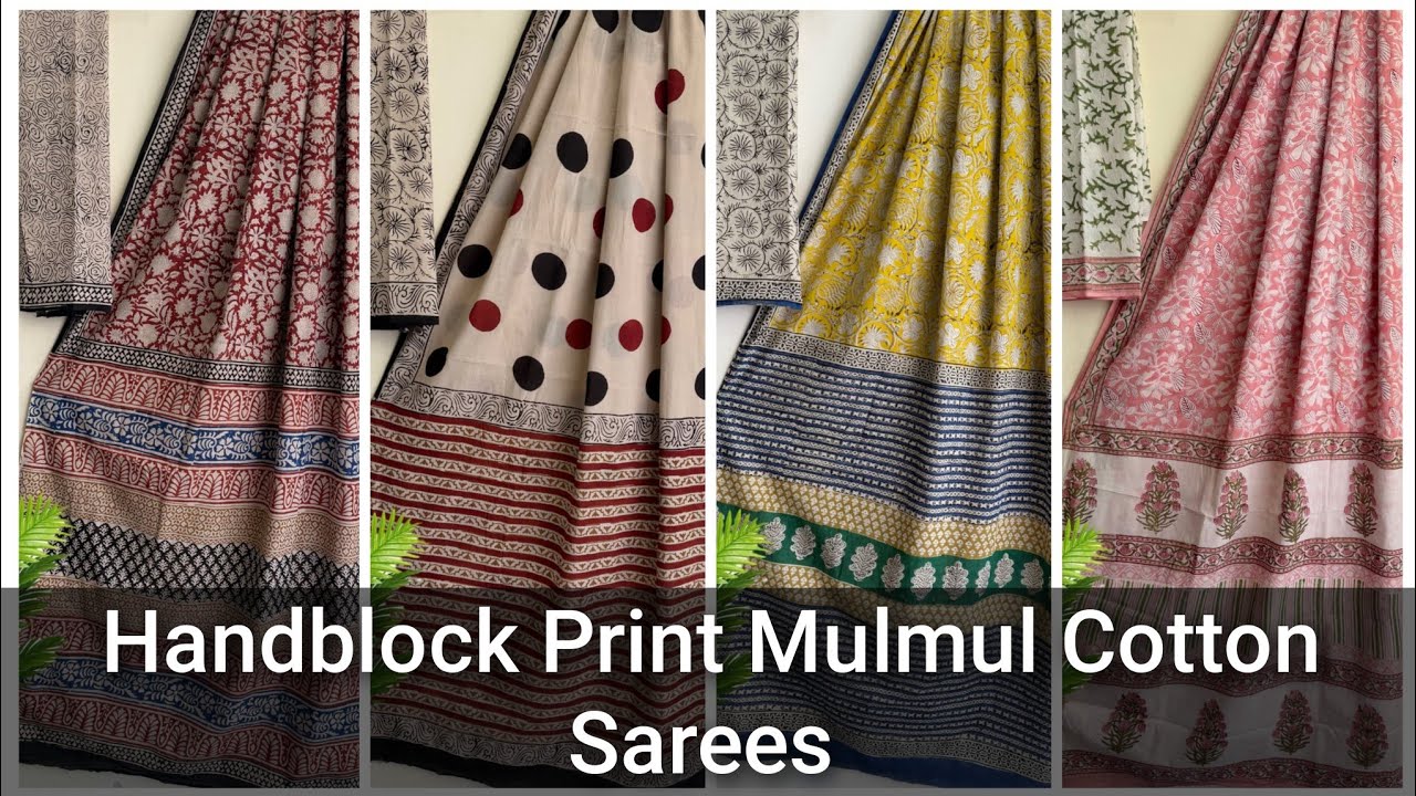 Bagru Printed Mulmul Cotton Sarees | With Blouse | Cod Available 👍 #mulmulcottonsarees 