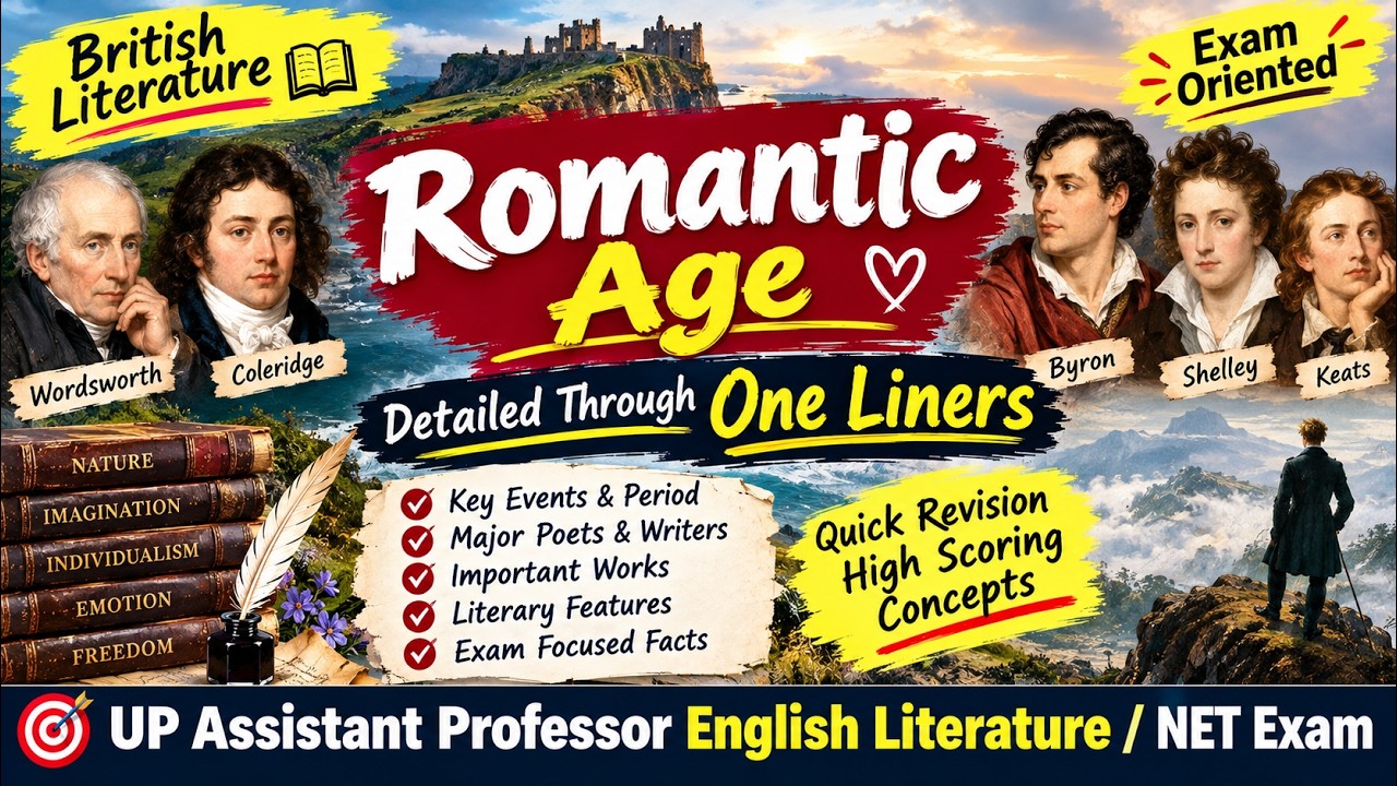 Romantic Age for UP Assistant Professor English Literature/ NET Exam #upessc #upessc2026 #english 