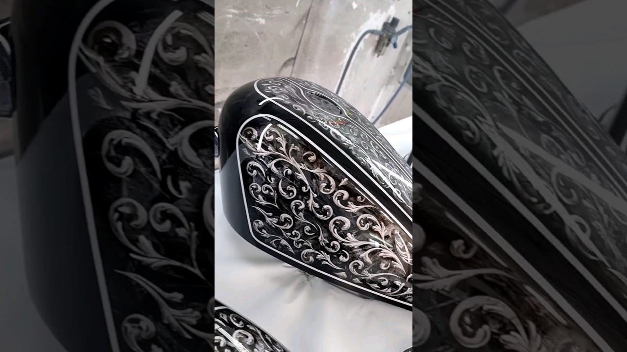 SO MANY DETAILS😱😱😱 Harley Davidson custom paint. #custompaint #harleydavidson  #harleylovers