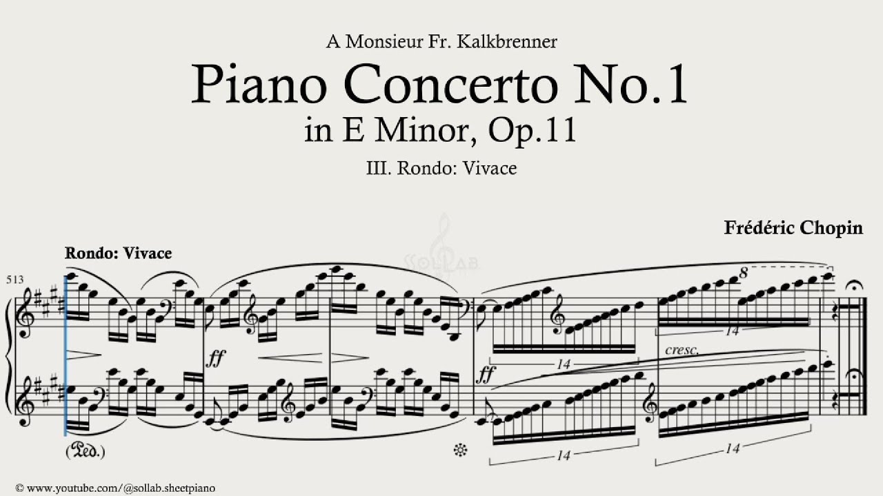 Chopin – Piano Concerto No.1 in E minor, Op.11 – III. Rondo: Vivace | Piano Sheet Music + Tutorial