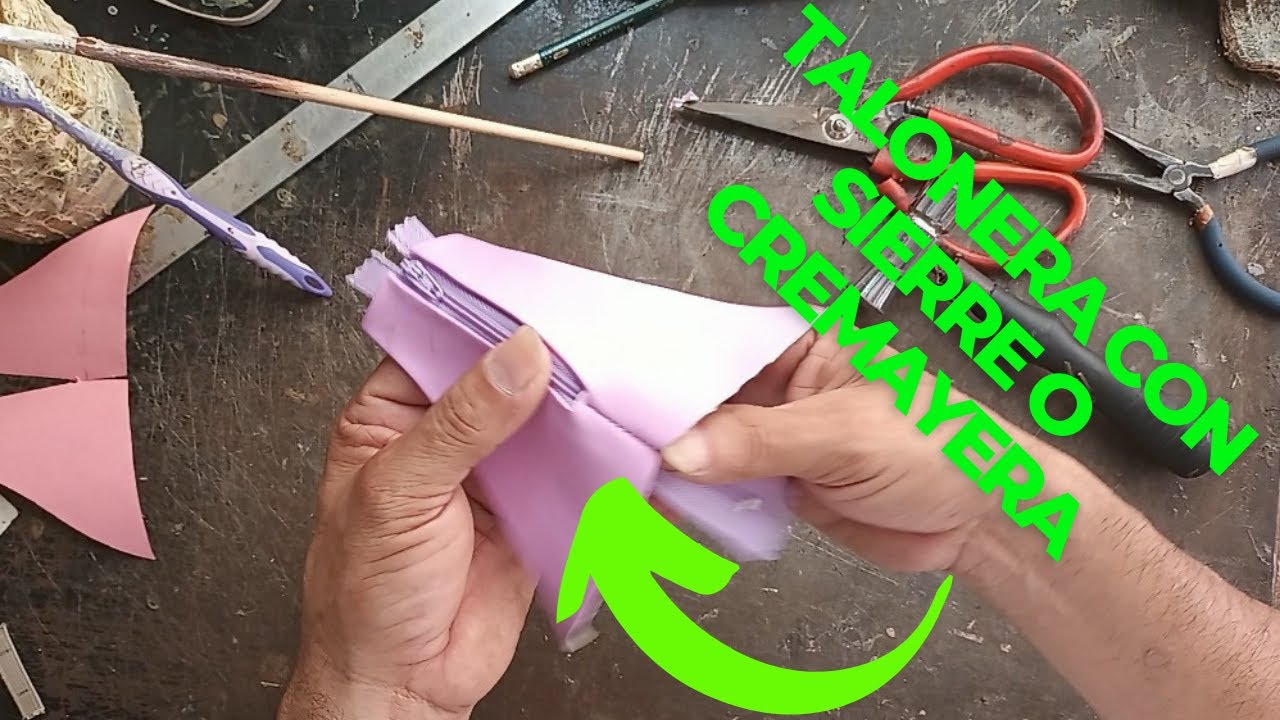 Como hacer una  talonera con sierre para sandalia