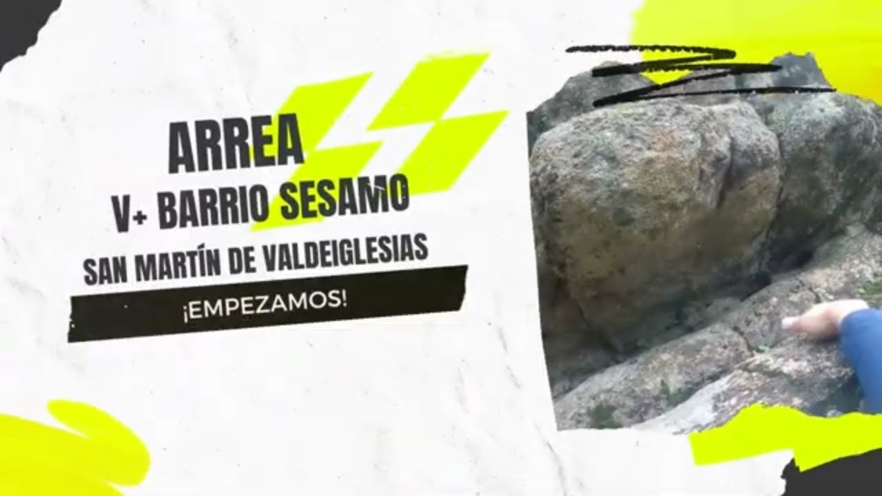 Arrea 🧗  Escalada en primera persona en San Martín de ValdeIglesias 🏔 Sector Barrio Sésamo  🏔