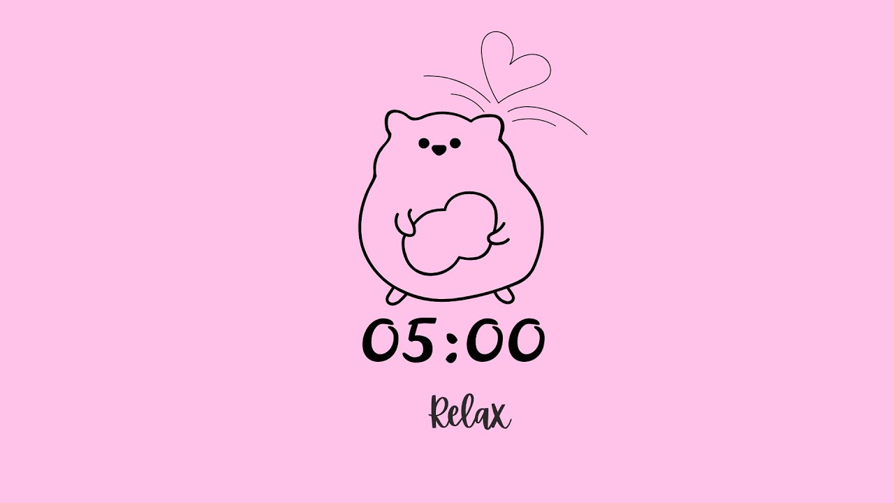 5 Minute Pastel Pink Timer 🌸 | Soft Pink Calm + Rain Ambience
