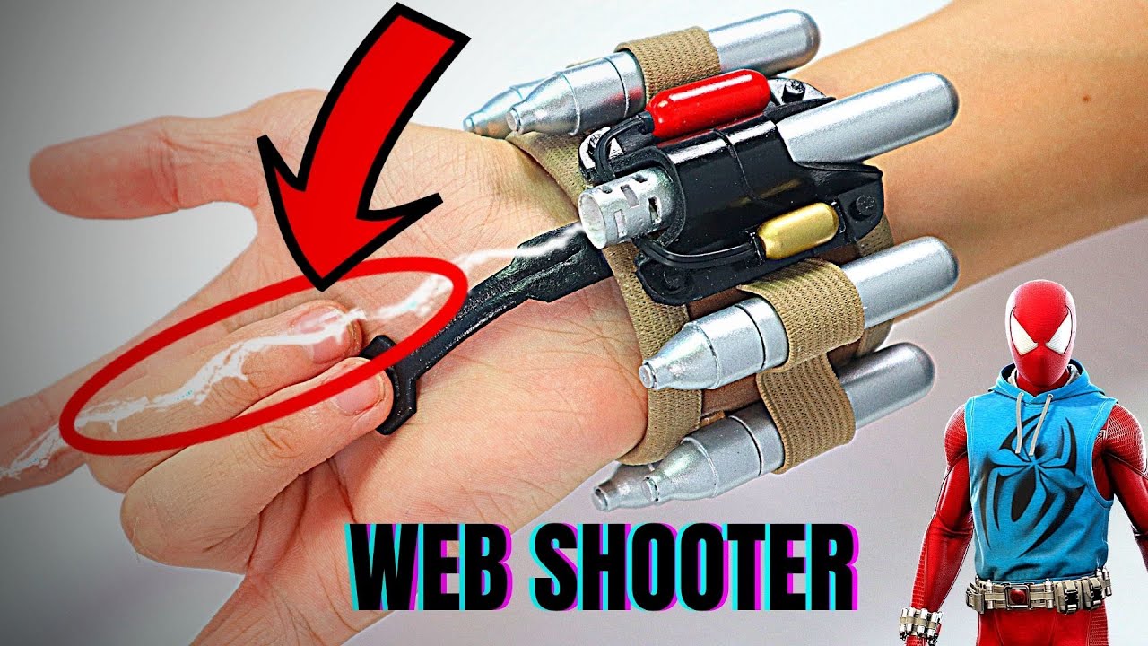 SCARLET SPIDER-MAN PS4 Web Shooter That Shoots! (How To Make)