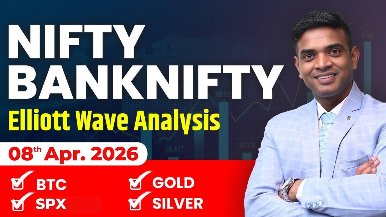 Chartkingz Market Update: Elliott Wave Insights for NIFTY, BTC, SPX & commodity for 08 Apr 2026