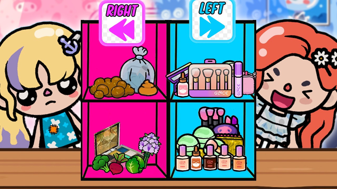 Thử Thách Makeup Trái Và Phải | Toca Life Story | Toca Boca