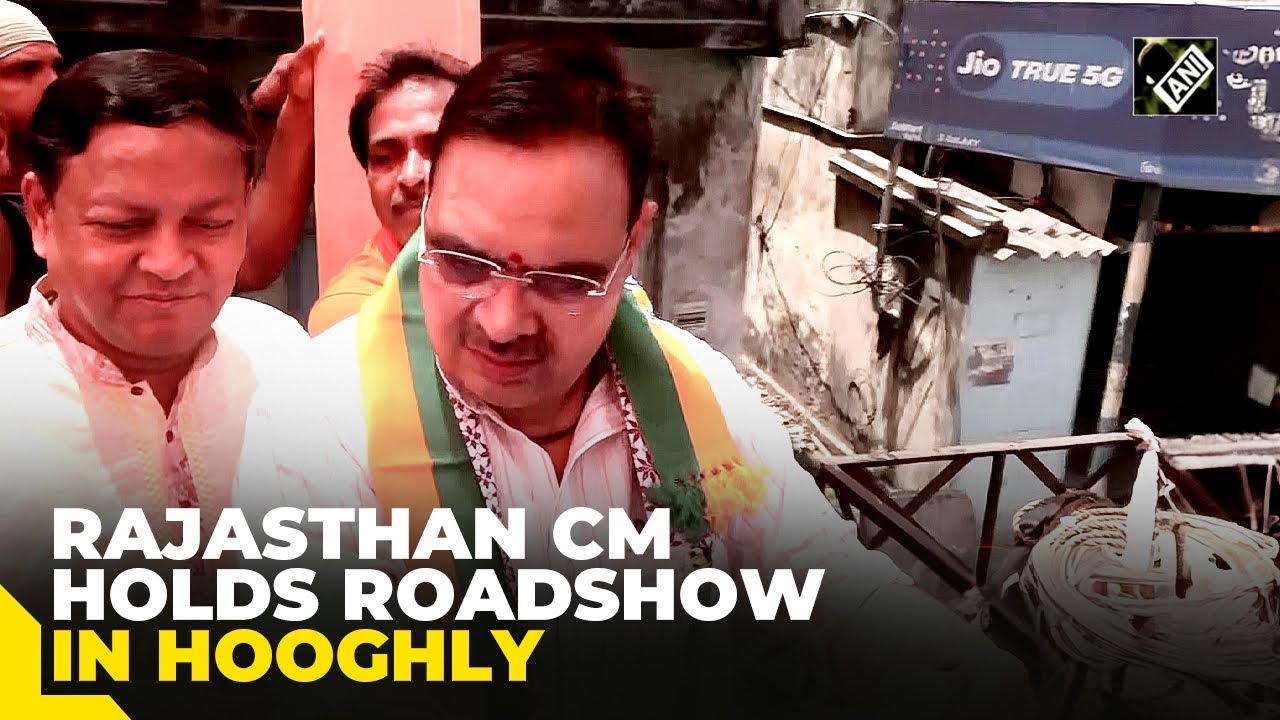 WB: Rajasthan CM Bhajanlal Sharma holds roadshow for Serampore candidate Kabir Shankar Bose