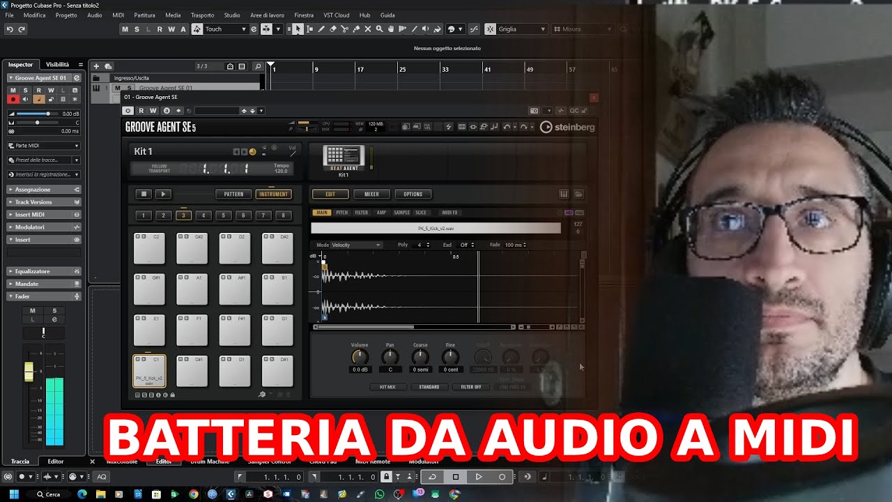 Cubase: Batteria da audio a midi con Groove Agent