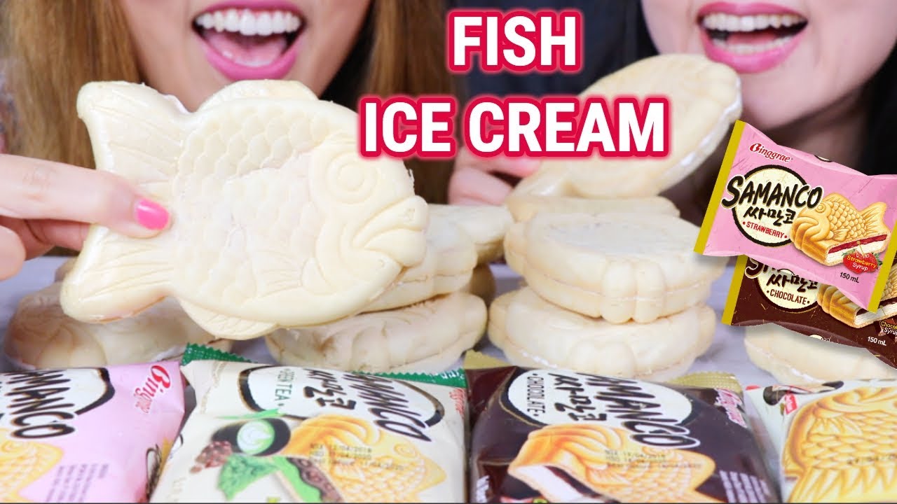 ASMR EATING FISH ICE CREAM (싸만코 SAMANCO) MUKBANG | KIM&LIZ ASMR
