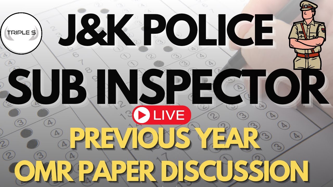 J&K Police Sub Inspector Previous Year OMR Paper Discussion || @TripleSClasses