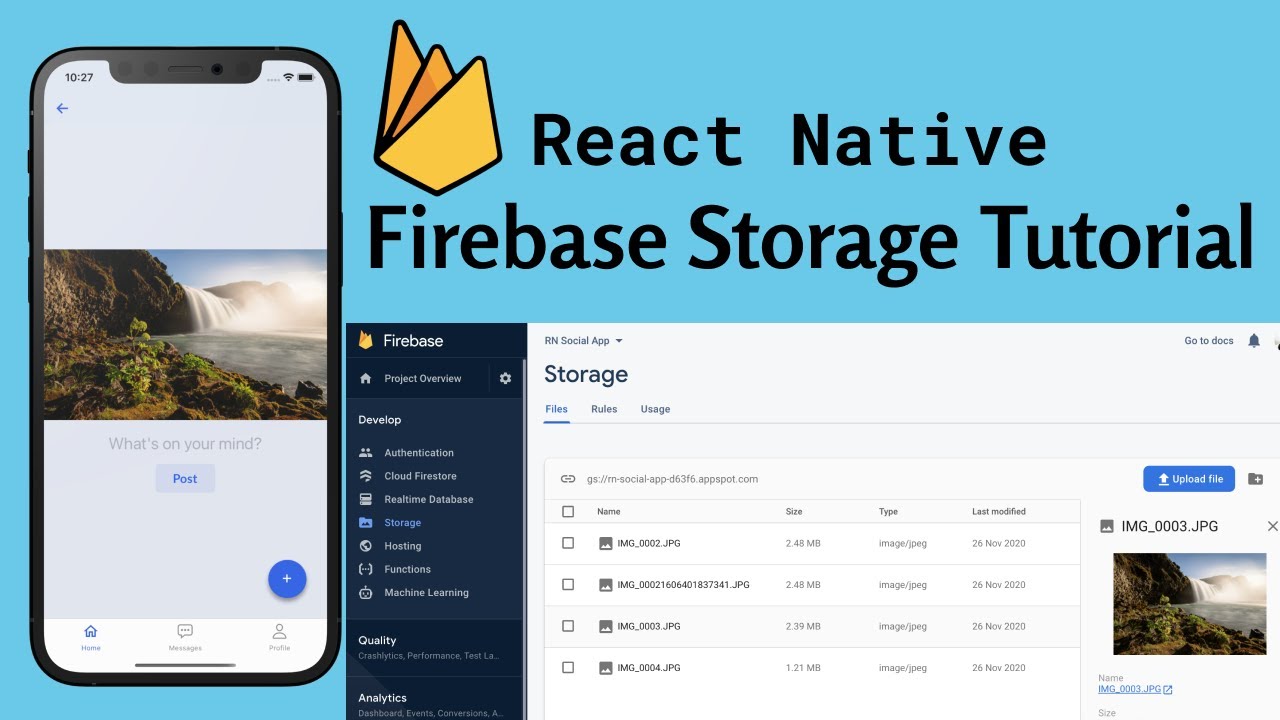 Учебное пособие по React Native Firebase Storage для хранения фотографий