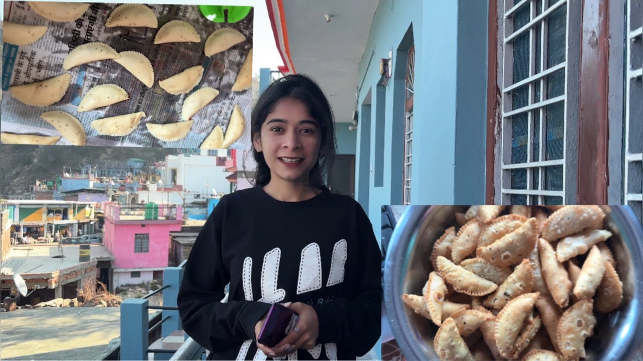 To humne bhi bna di aaj gujiya!! (And happy holi guys)#vlogs #pahadivlogs #pahadi #pahadilifestyle 