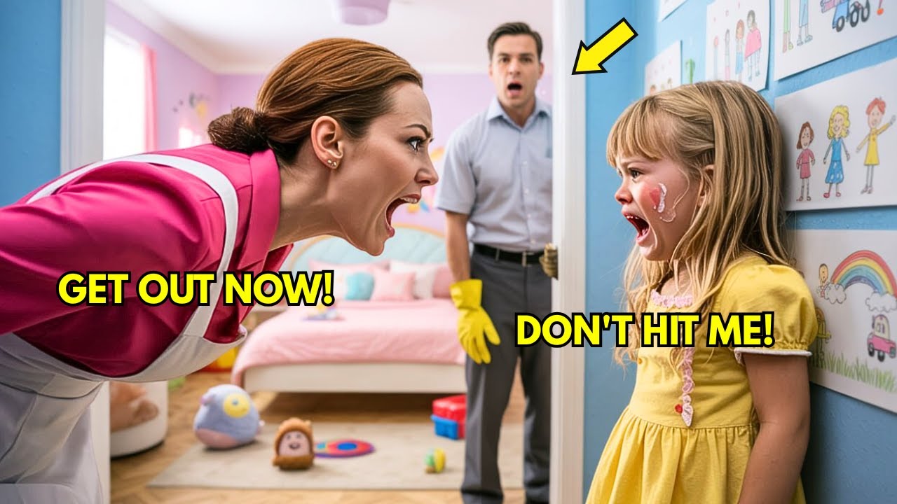 Single dad janitor catches nanny hurting millionaire’s daughter… he snaps instantly!