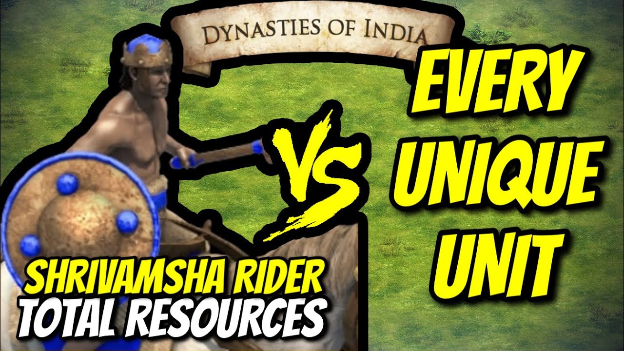 ELITE SHRIVAMSHA RIDER VS EVERY UNIQUE UNIT (Total Resources) | AoE II: Definitive Edition