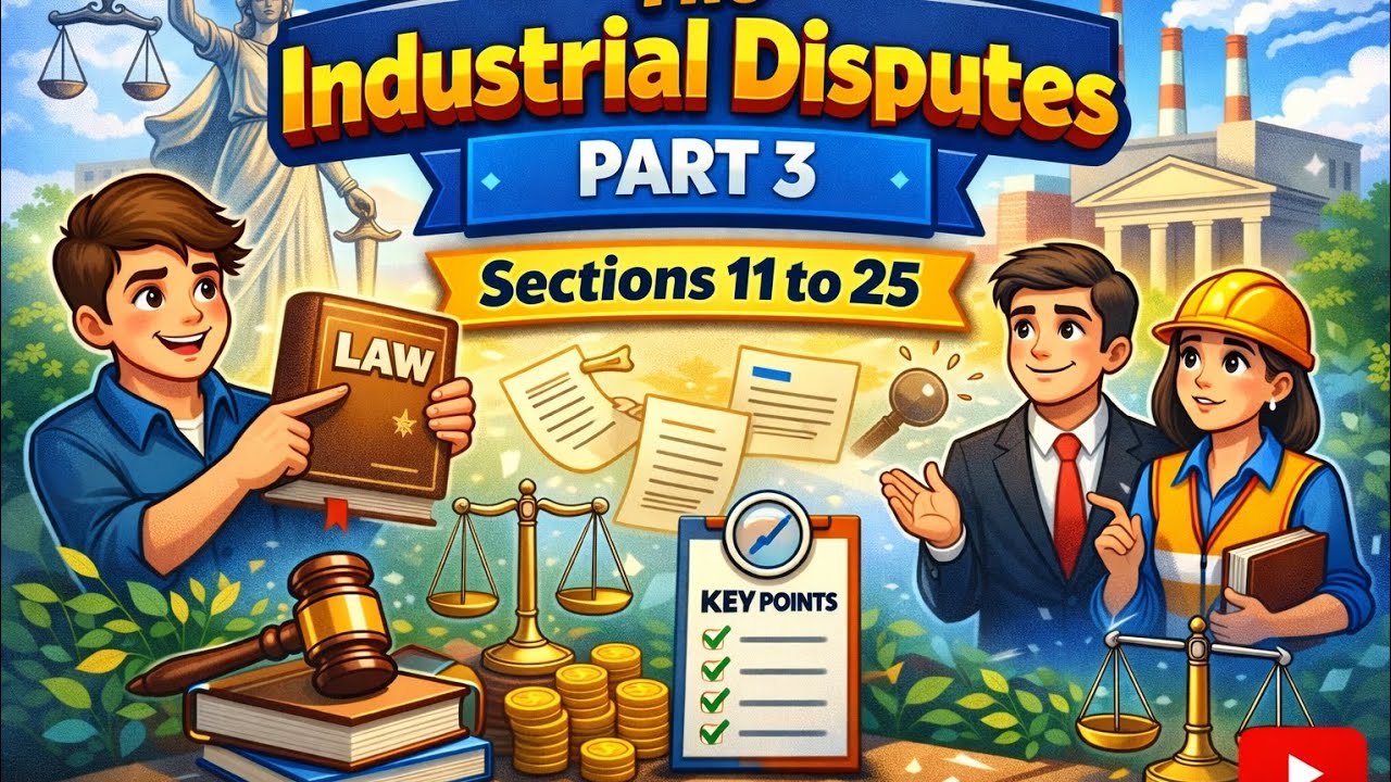 [Part-3] Industrial Disputes Act 1947 sec 11 to 25 ! For EPFO ! UPSC ALC ! APFC exam prep #Legal#law