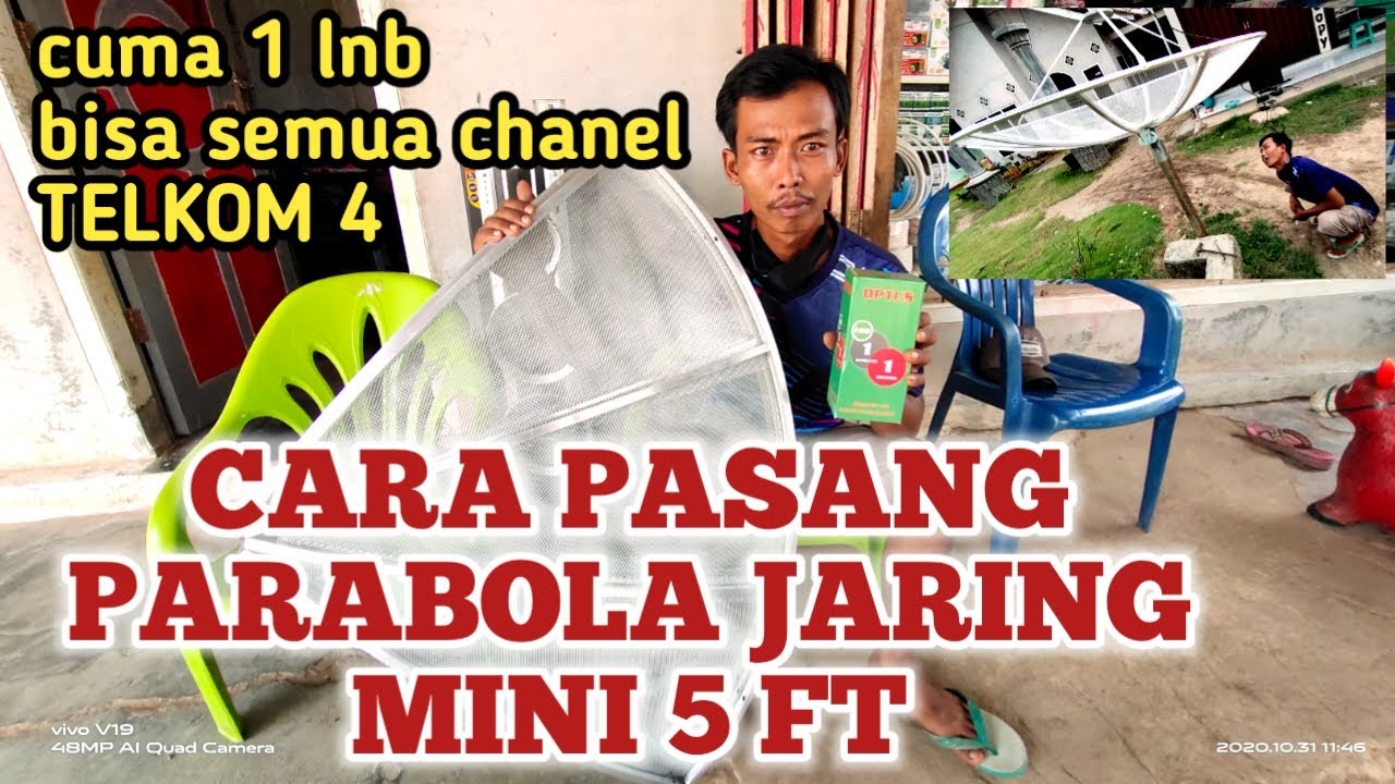 CARA PASANG PARABOLA 1 LNB LOCK SATELIT TELKOM4