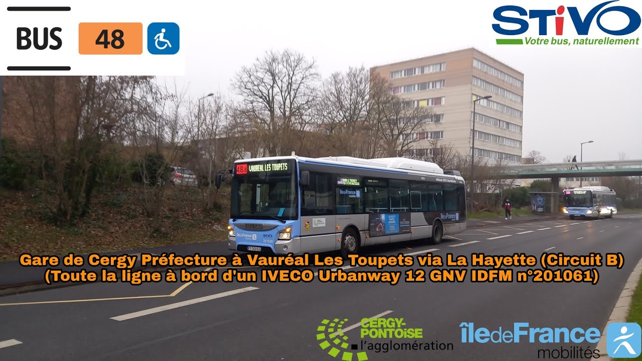 [Ligne 48B STIVO] Urbanway 12 GNV IDFM n°201061 - Cergy Préfecture à Vauréal Les Toupets via Hayette