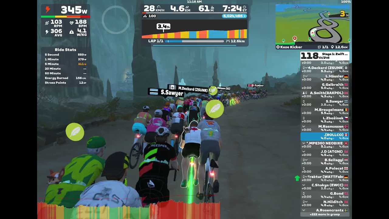 Kaze Kickr Zwift Games Stage 1 2026