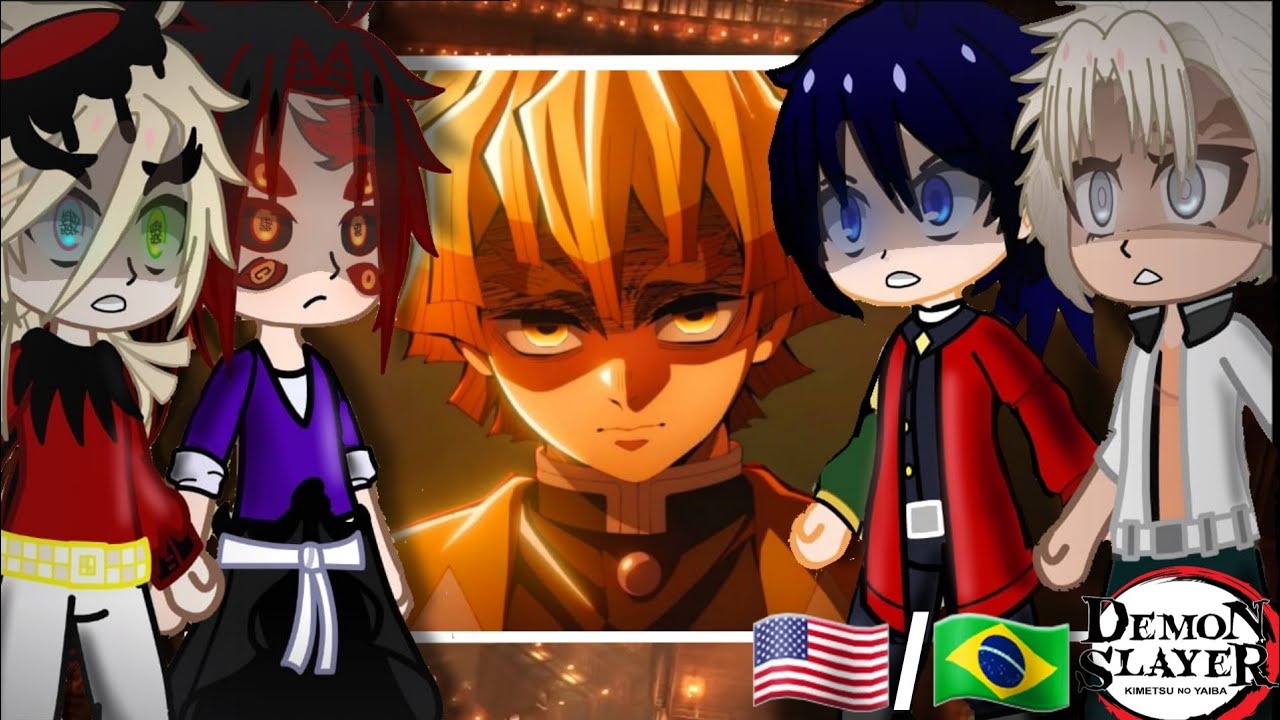 🇺🇸/🇧🇷 Upper moon and Hashiras react to Zenitsu vs kaigaku (infinite castle)
