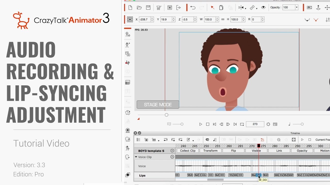 Cartoon Animator 4 Facial Mocap Tutorial - Audio Recording and Lip-syncing Adjustment