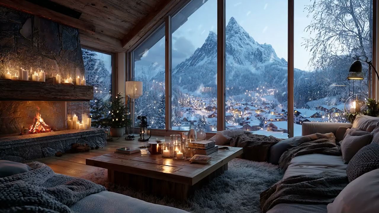 Cozy Piano by Fireplace | Winter Night Piano for Deep Sleep & Emotional Healing