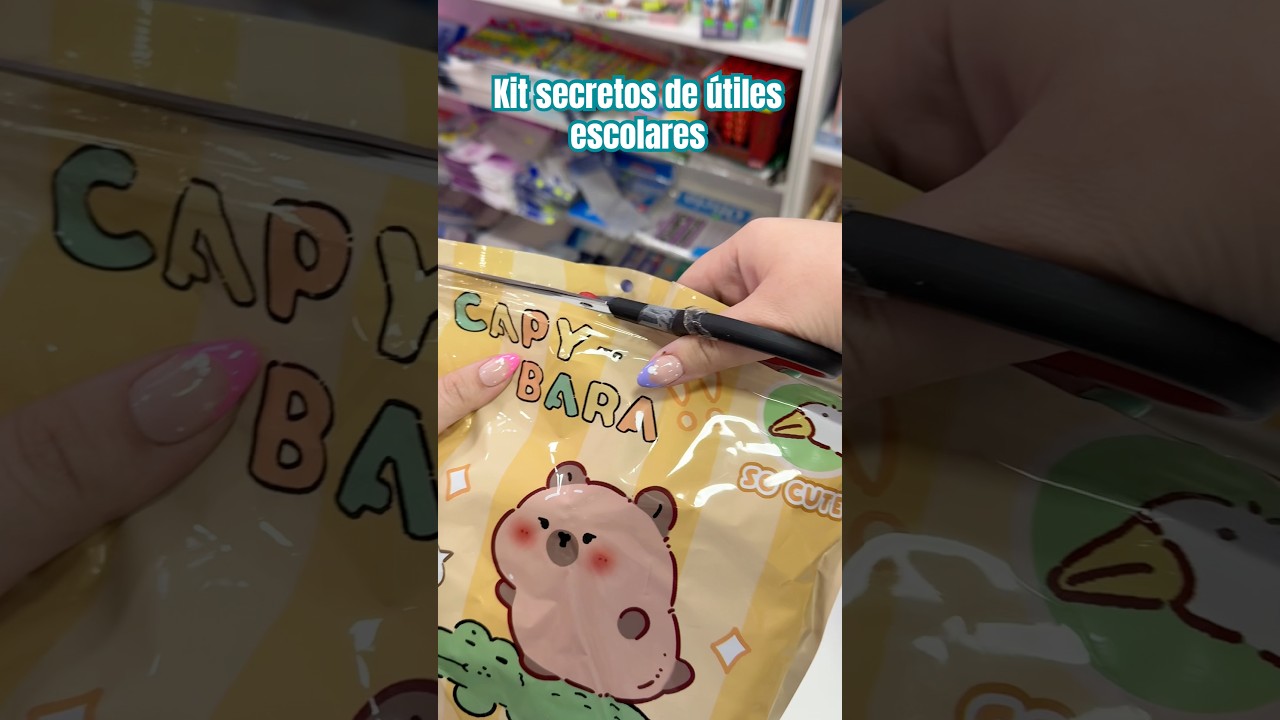 Kit de &uacute;tiles escolares secretos de capibara #capibara #parati #sorpresa