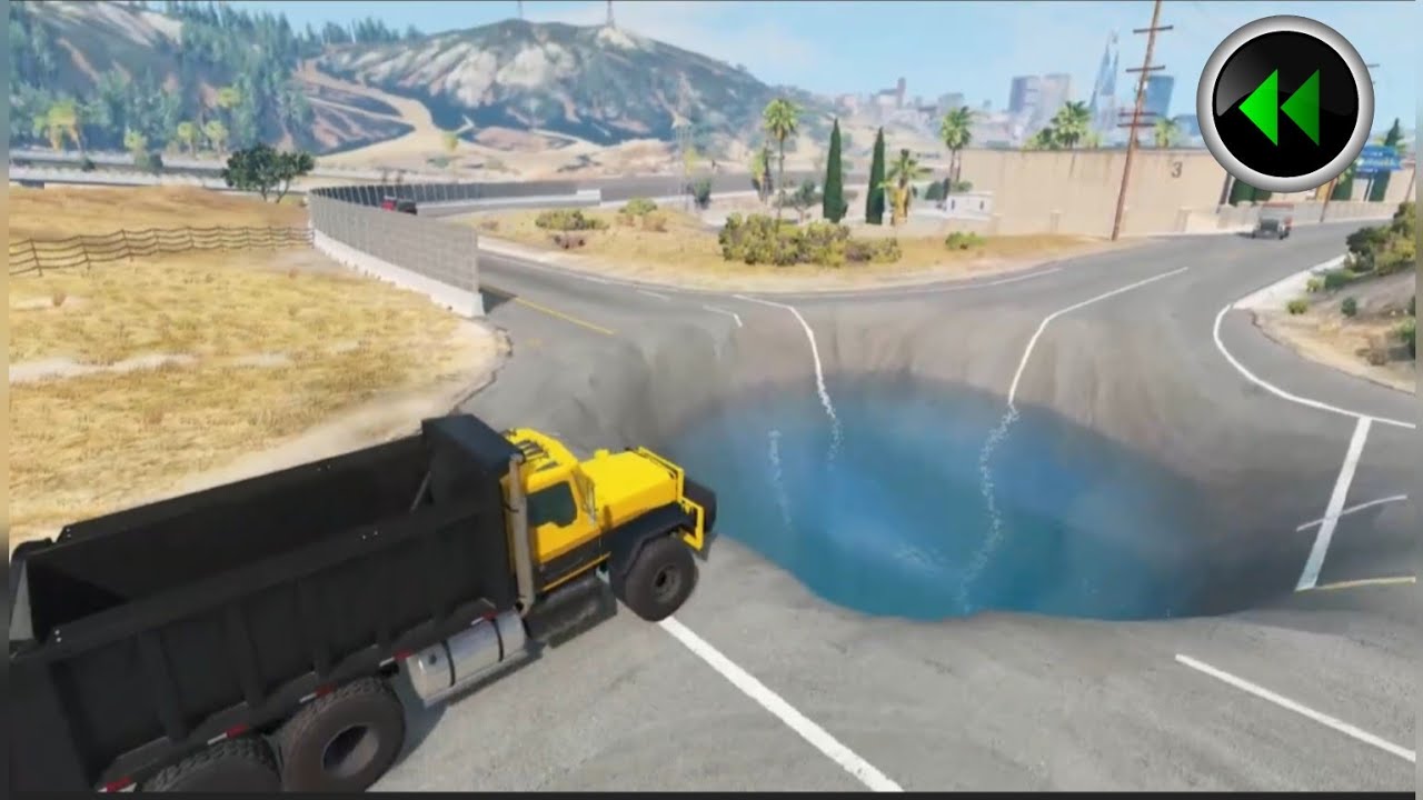 Reverse Cars vs Giant Pit - BeamNG.Drive - reverse beamng drive
