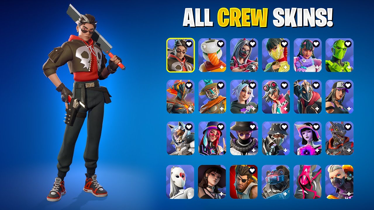 All Fortnite Crew Pack Skins (2020-2025)