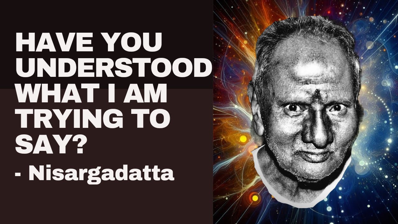 Have you understood what I am trying to say ?   Nisargadatta