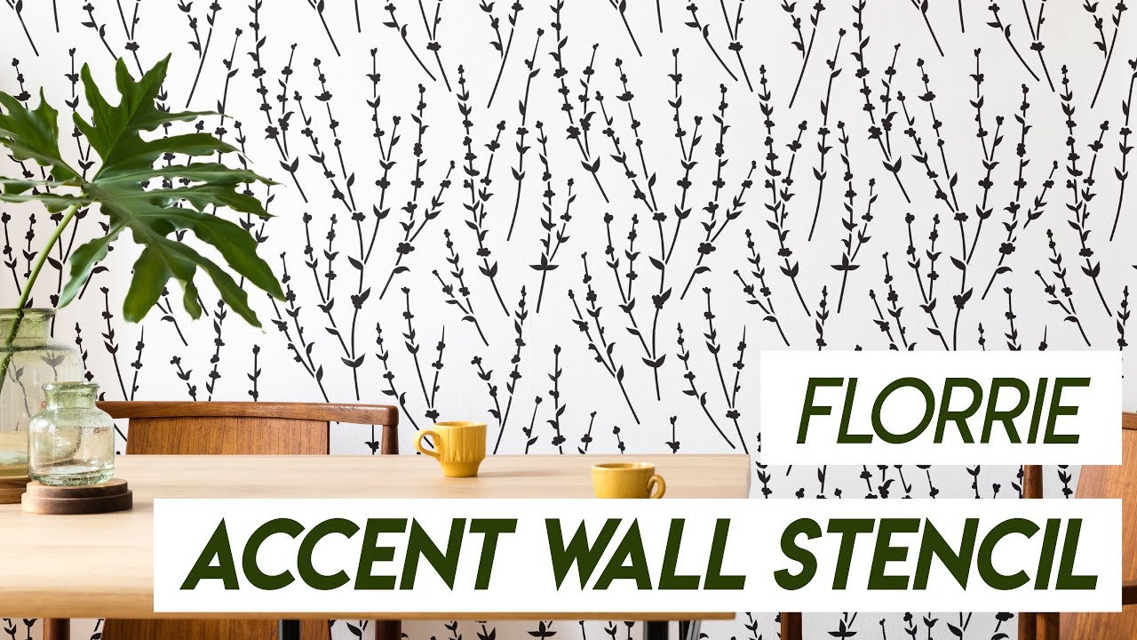 How To Stencil: Accent Wall with FLORRIE Wall Stencil #stencilforpainting #wallstencil #stencilslab