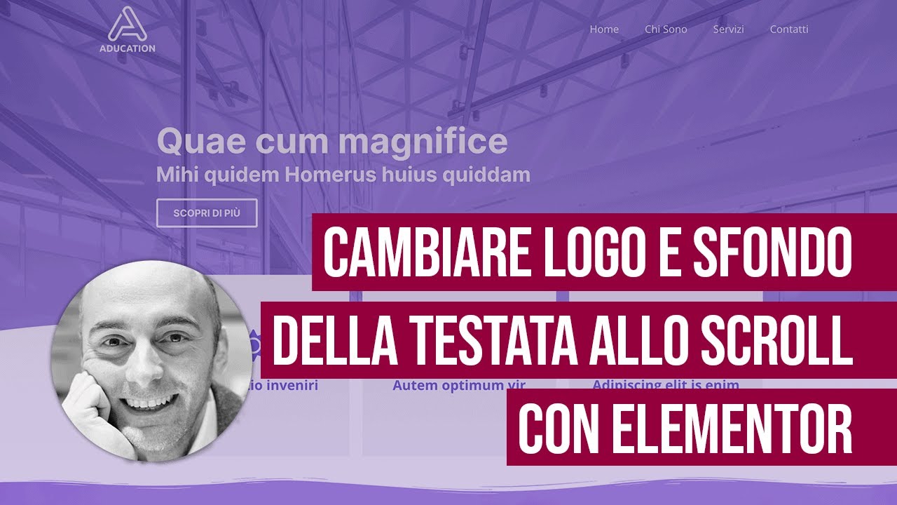 Menu sticky che cambia colore con lo scroll con Elementor