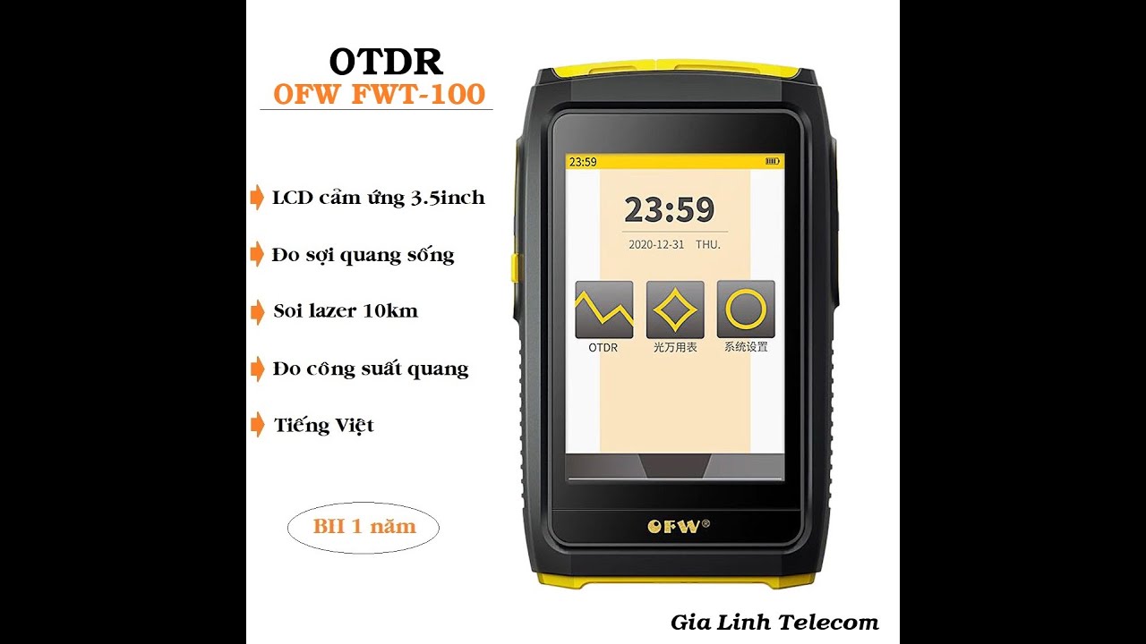 Test nhanh máy đo OTDR OFW FWT-100 đo sợi quang sống - Tiếng Việt