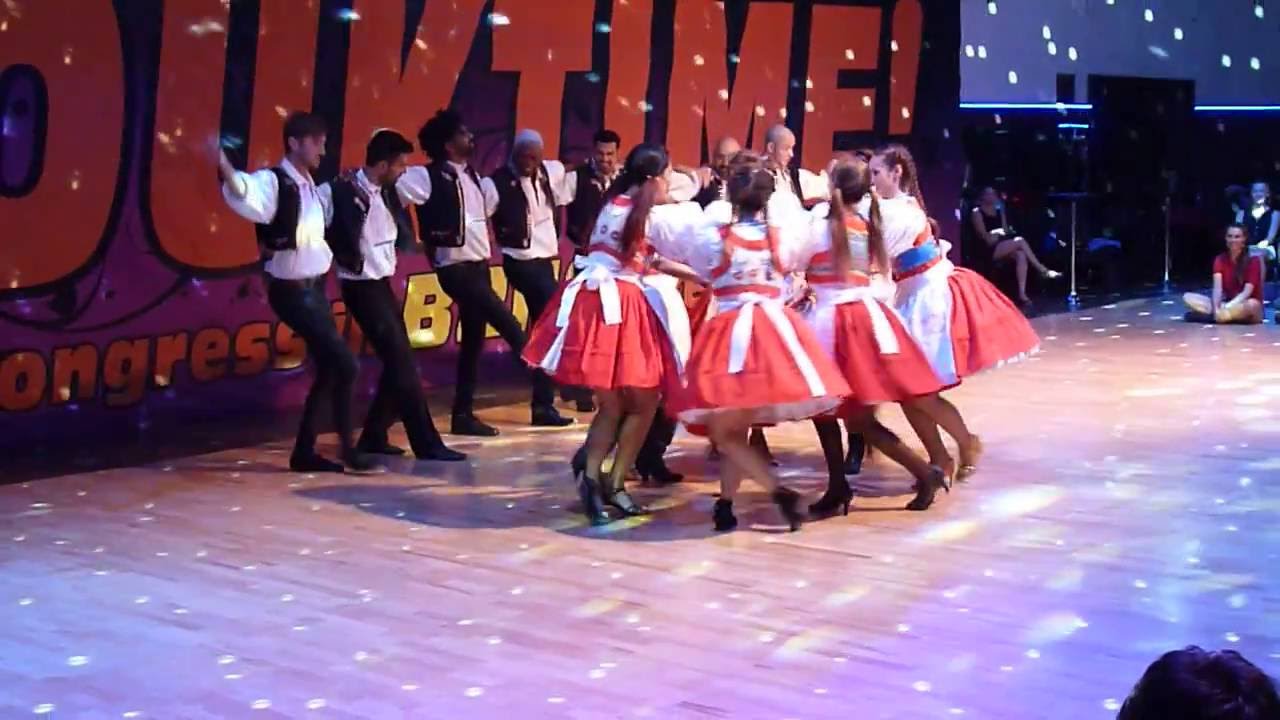 Teachers of ZOUKTIME! 2016 dancing Czech folklore