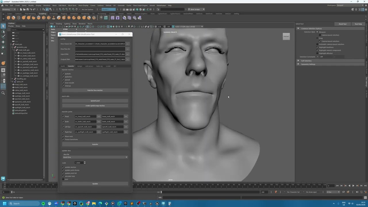 brenmeta - transferring meshes and joints