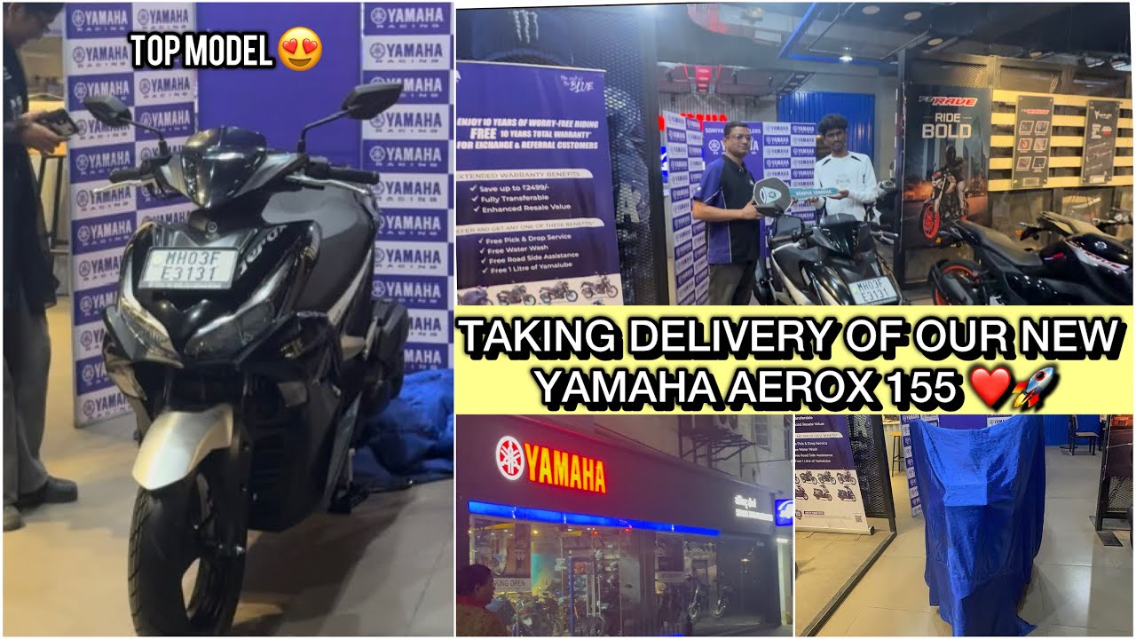 TAKING DELIVERY OF OUR NEW YAMAHA AEROX 155 ❤️ | TOP MODEL 😍 | Metallic Black Colour 🚀 