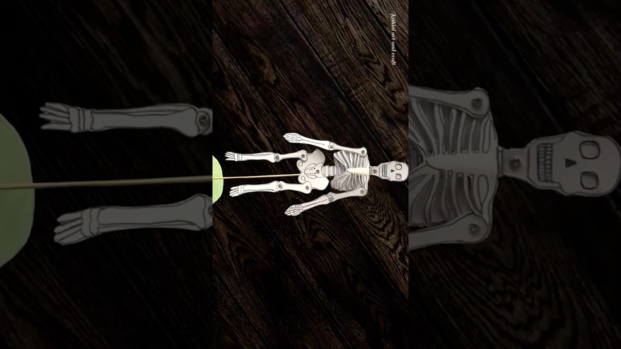 Самодельная модель скелета 💀 из тонкого картона | Простая идея для школьного проекта 💡 #шорты