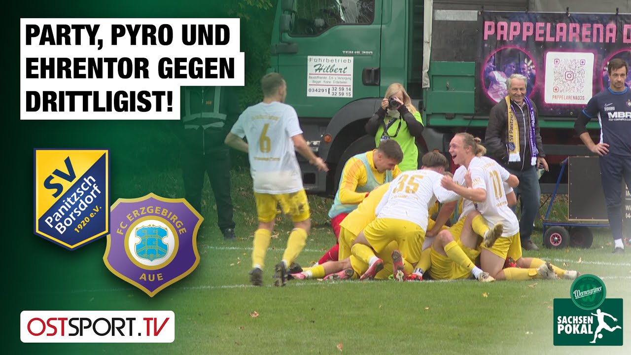 Party, Pyro und Ehrentor gegen Drittligist! Panitzsch/Borsdorf - Aue | Sachsenpokal